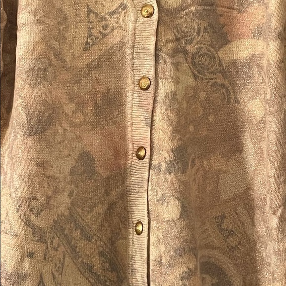 NEW Elegant Beige Cream Multi Colour V-Neck Cardigan Coat 🧥 NWTO - Picture 3 of 6